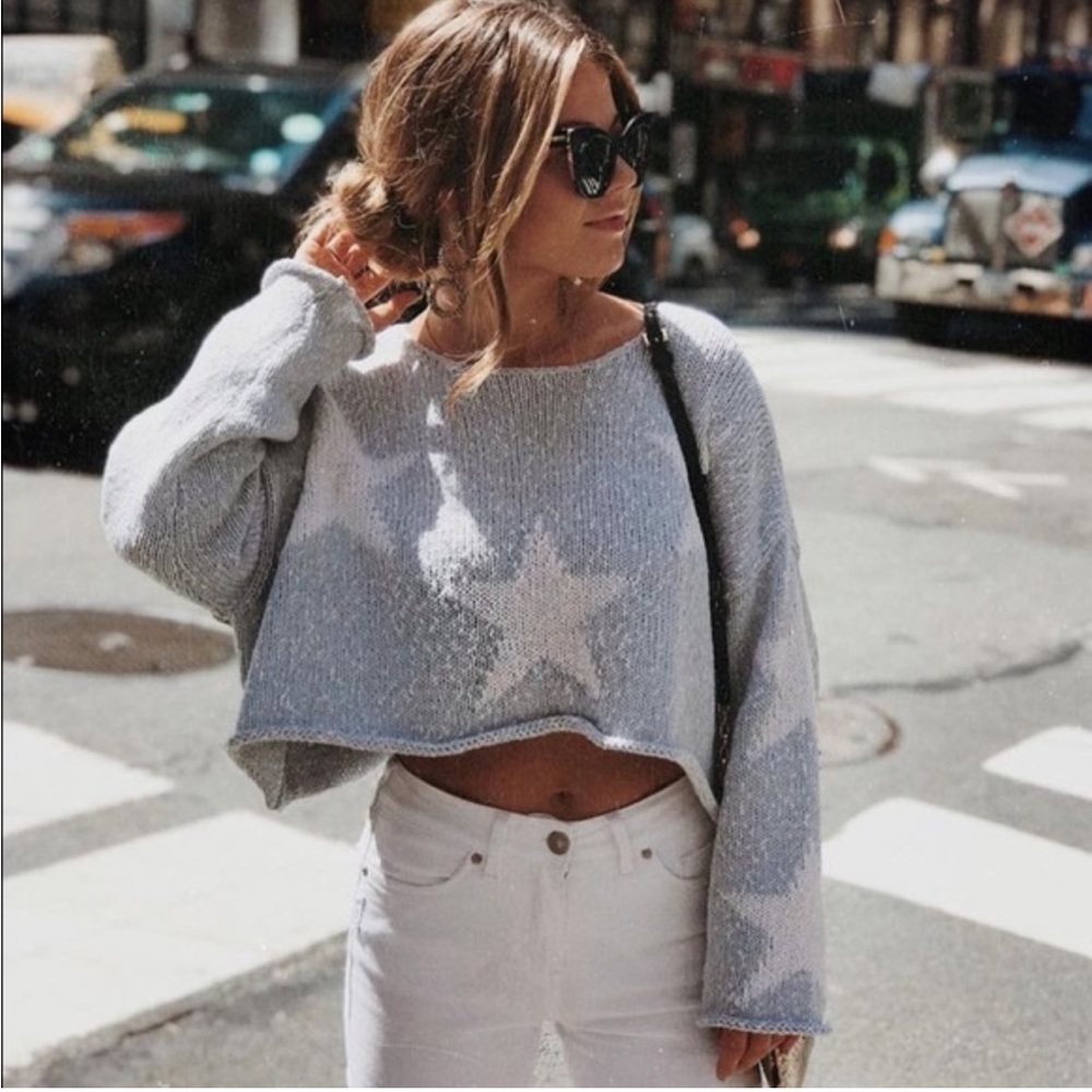 Wildfox Light Blue Star Sweater